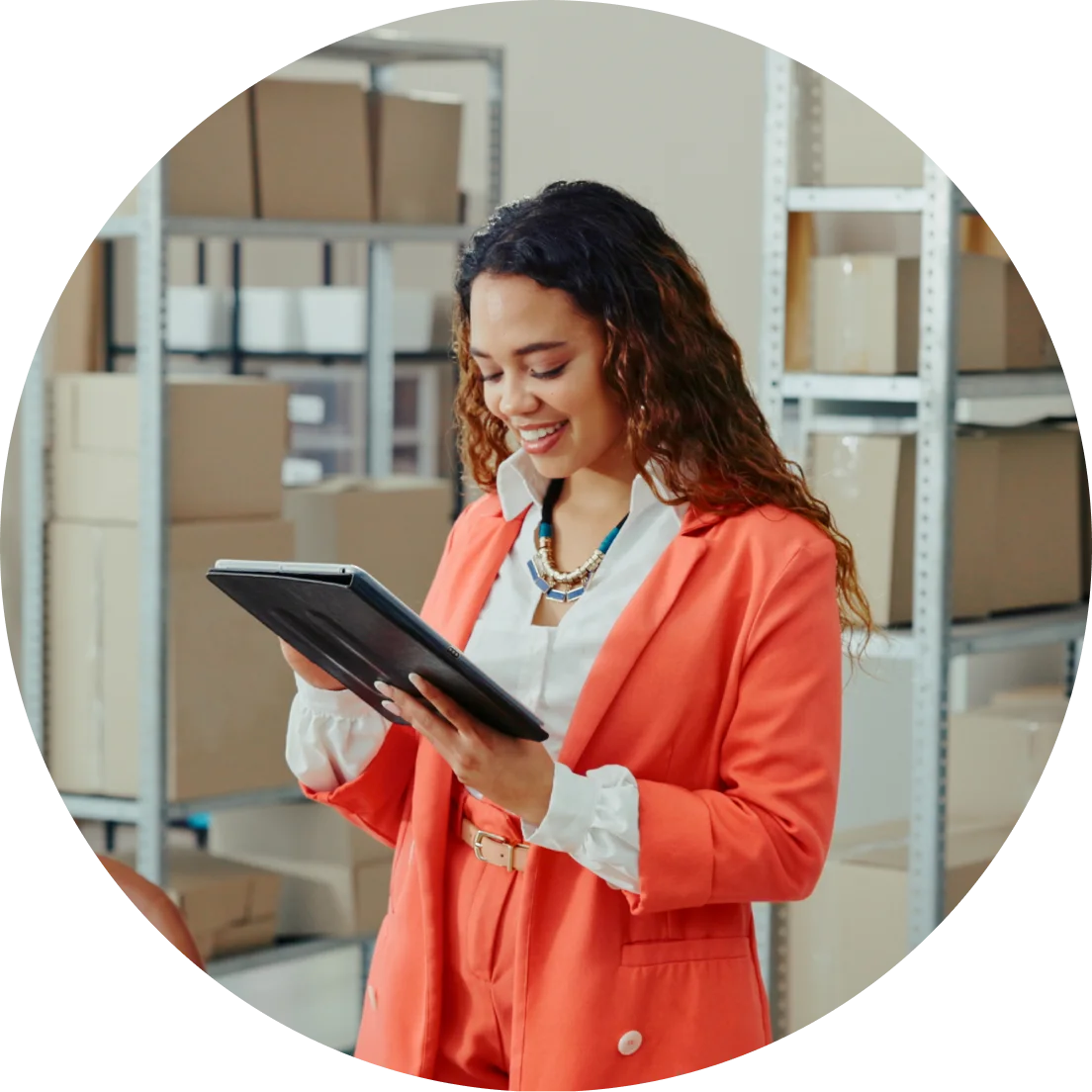Business growth expert reviewing information on a tablet