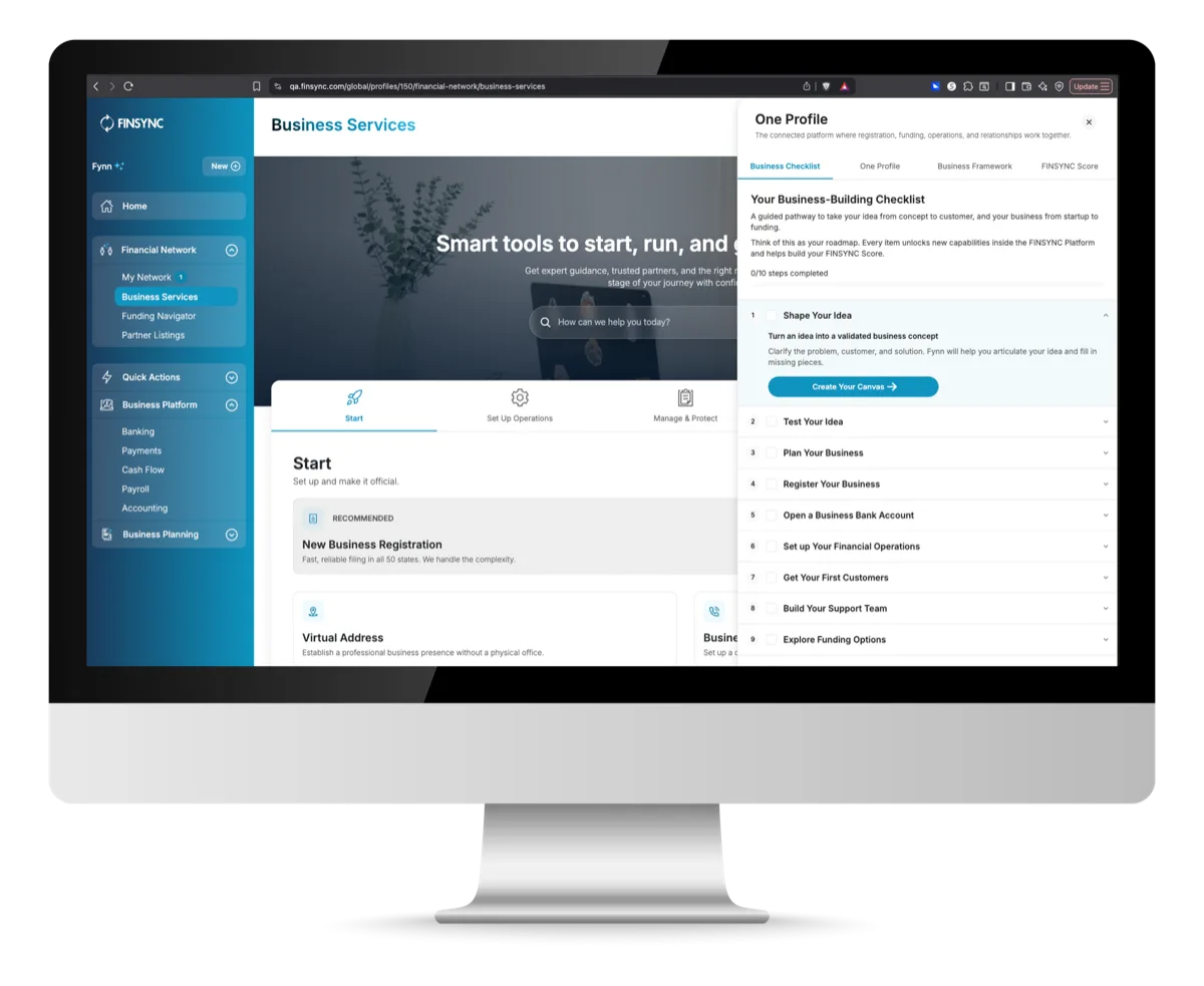 The FINSYNC financial operations dashboard