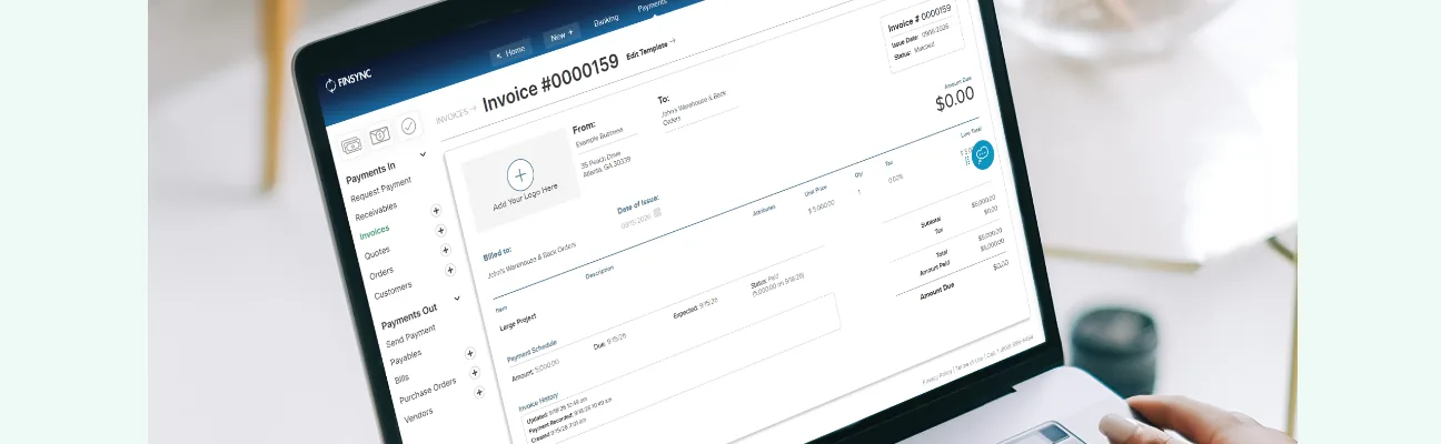 Invoicing open in FINSYNC.