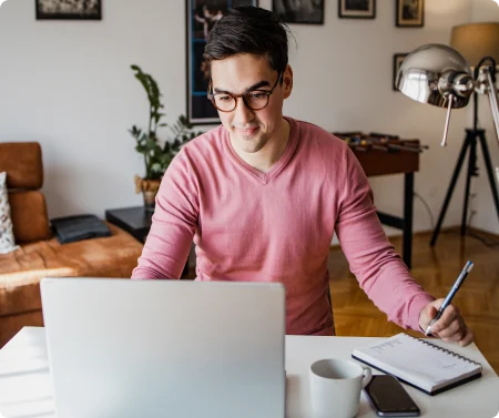 Business owner working at a desk
