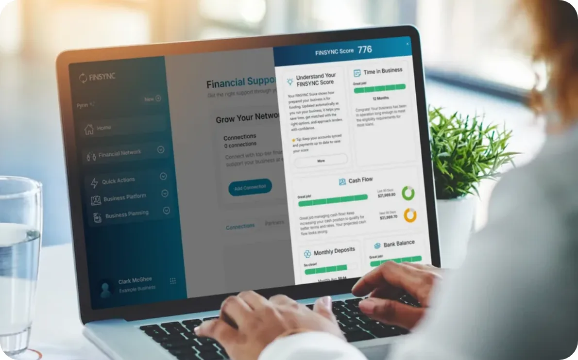 A FINSYNC funding profile showing readiness and matched funding partners.