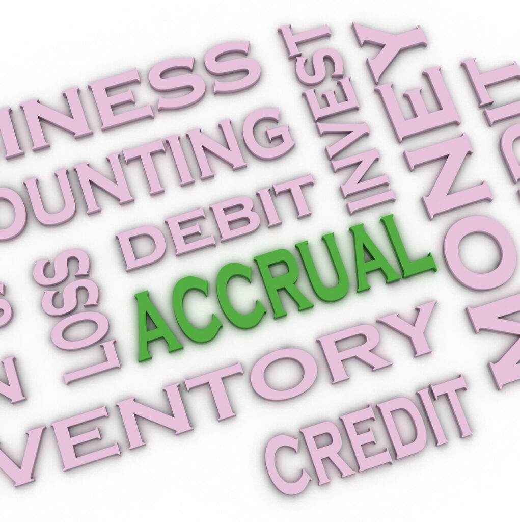 Accrual Accounting intermixed with debit credit inventory money