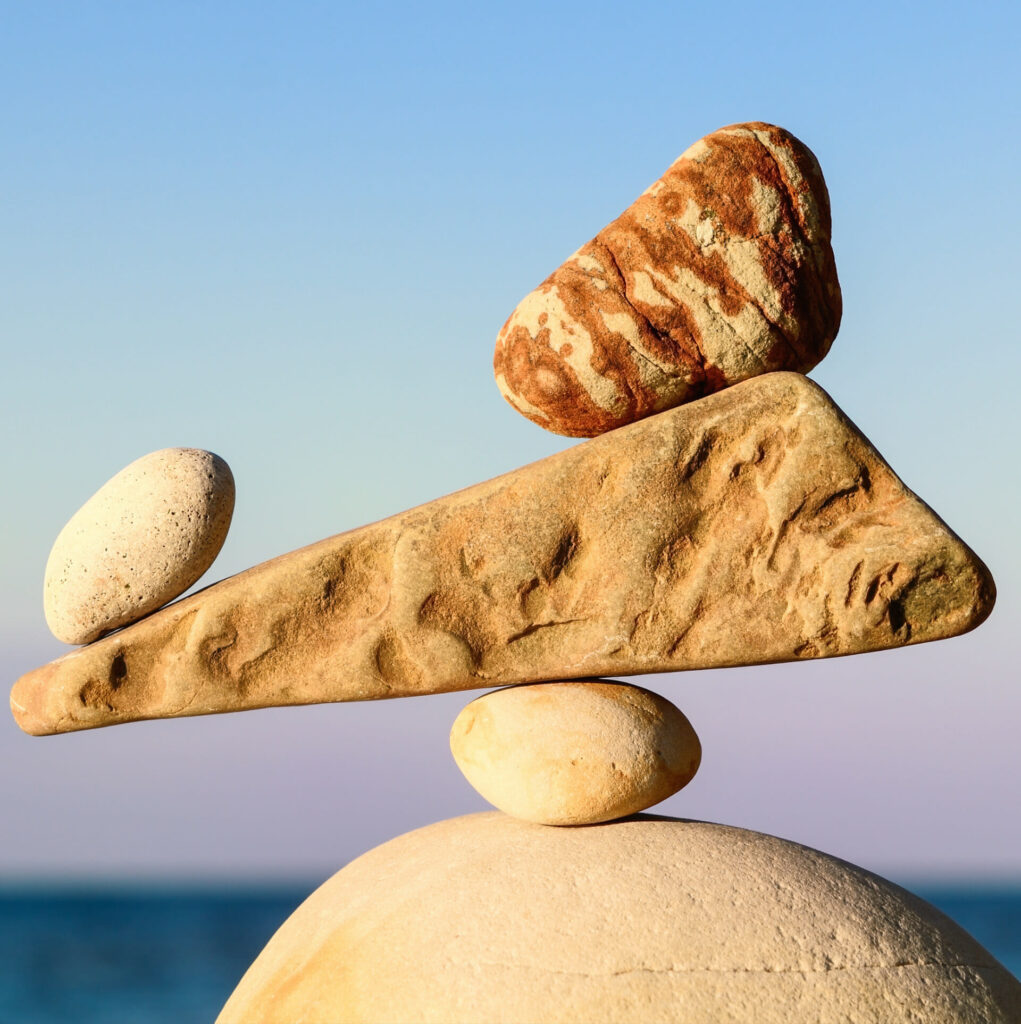 Rocks balancing on top of one another