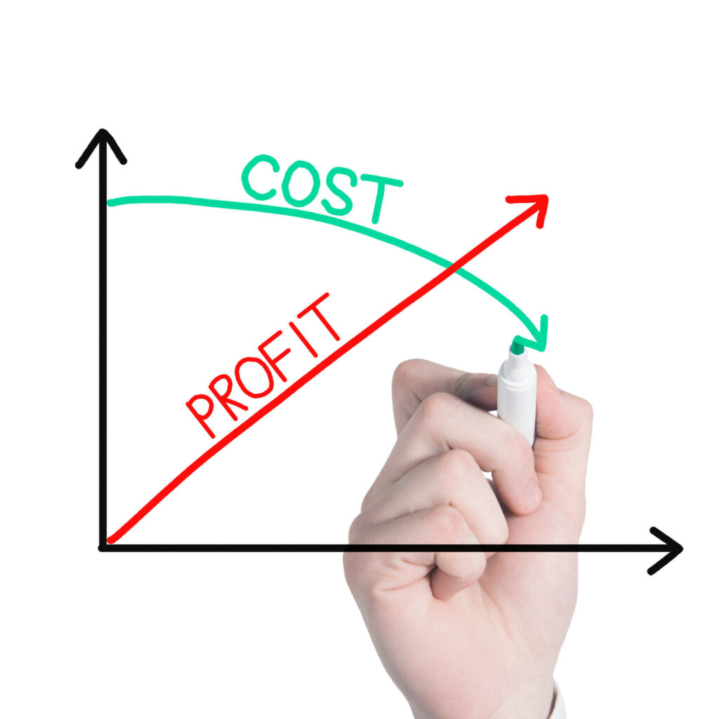 graph showing cost and profit